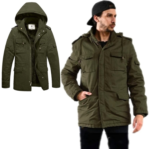 WenVen Other - NWT WenVen Men's M Winter Military Thicken Parka Jacket with Removable Hood